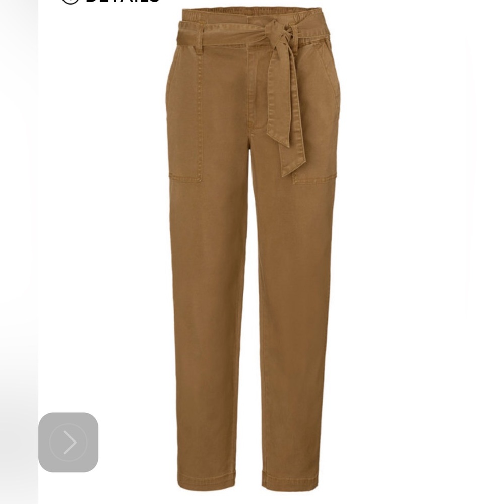 Cabi Discovery Trouser Cropped High Rise Paperbag Waist Cumin Tan 5693 sz 4